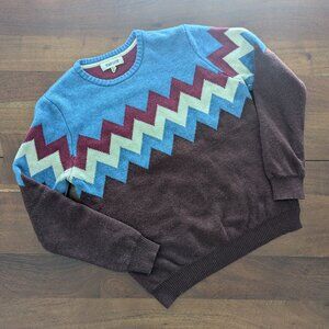 Barque NY Nordic Crew Neck Wool Blend Winter Cabincore Cozy Snow Sweater L